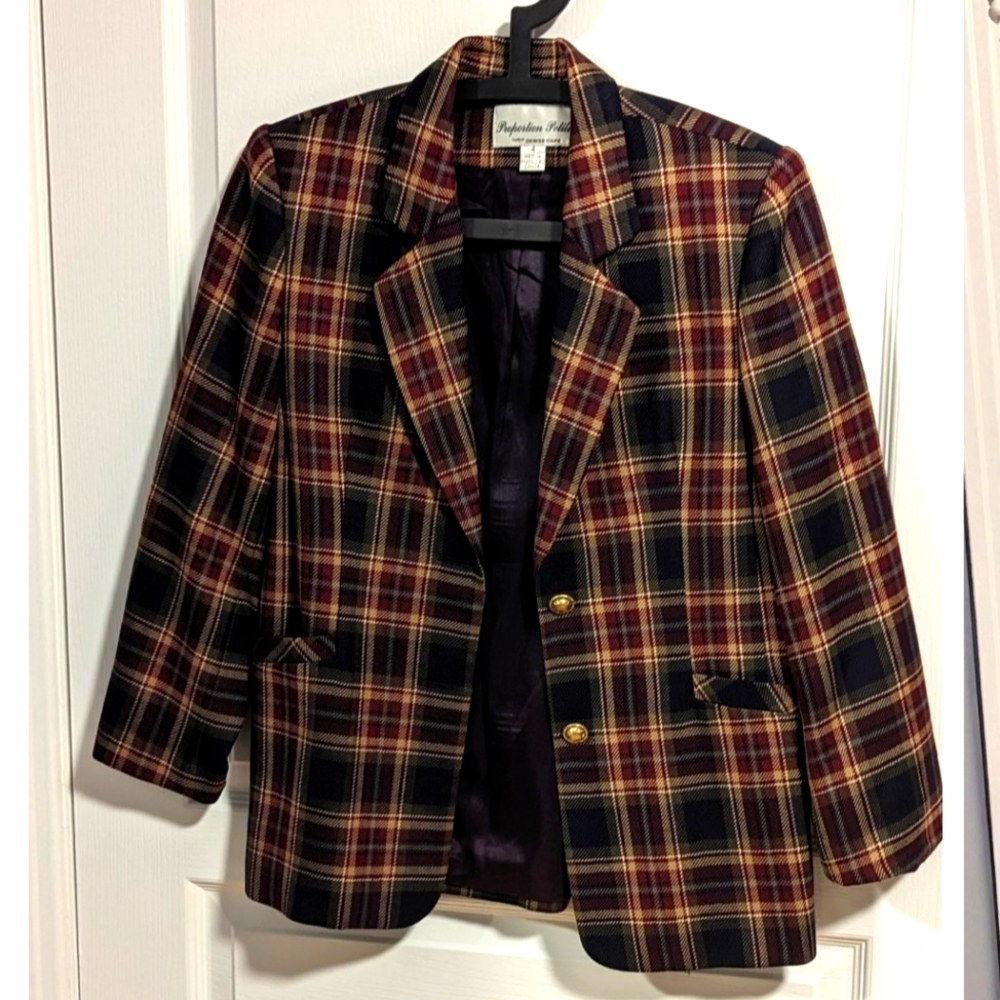 Plaid Blazer Jacket